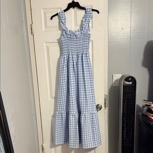 Blue Gingham Sleeveless Dress
